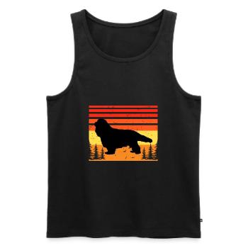 Cavalier Dog Lover Silhouette Vintage Sunset - Men's Premium Organic Tank Top - black - Front - AI Model Male 178 light (178cm)