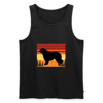 Katalanische Schäferhund Hund Liebhaber Silhouette Retro Sonnenuntergang - Männer Premium Bio Tank Top - Schwarz - Vorne - AI Model Male 178 light (178cm)