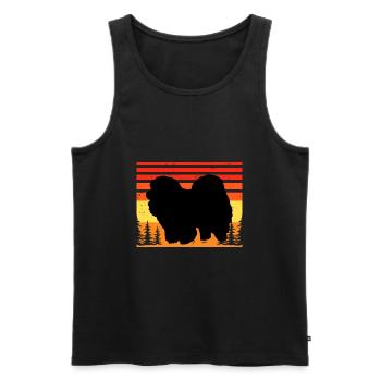 Chow Chow Dog Lover Silhouette Vintage Sunset - Men's Premium Organic Tank Top - black - Front - Michal (187cm)