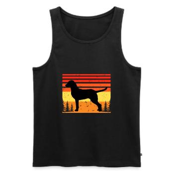 Chesapeake Bay Retriever Dog Silhouette Retro Sun - Men's Premium Organic Tank Top - black - Front - Michal (187cm)