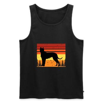 Cordoba Fighting Dog Lover Silhouette Retro Sunset - Men's Premium Organic Tank Top - black - Front - AI Model Male 178 light (178cm)
