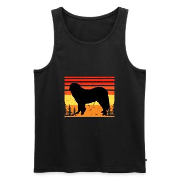 Caucasian Shepherd Dog Silhouette Retro Sunset - Men's Premium Organic Tank Top - black - Front - Michal (187cm)