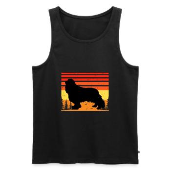 Cavalier King Charles Spaniel Dog Silhouette - Men's Premium Organic Tank Top - black - Front - Michal (187cm)