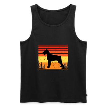 Schnauzer Géant Chien Amour Silhouette Vintage Coucher de Soleil - Débardeur bio Premium Homme - noir - Devant - Michal (187cm)