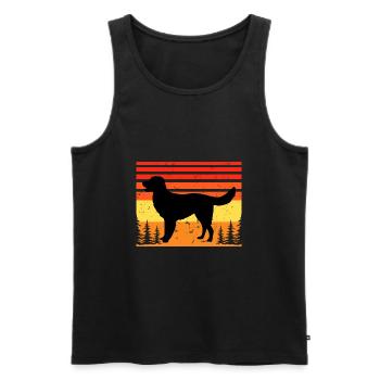German Longhaired Pointer Dog Silhouette Retro - Men's Premium Organic Tank Top - black - Front - Michal (187cm)