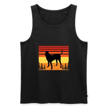 Gascon Saintongeois Dog Silhouette Retro Sunset - Débardeur bio Premium Homme - noir - Devant - Michal (187cm)