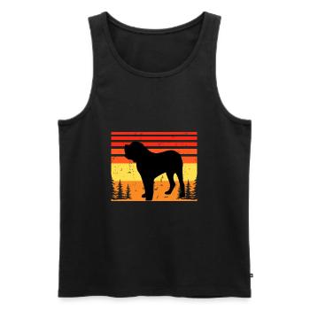 Fila Brasileiro Dog Love Silhouette Vintage Sunset - Débardeur bio Premium Homme - noir - Devant - Michal (187cm)