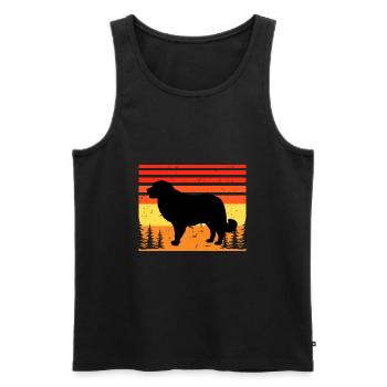 Estrela Mountain Dog Lover Silhouette Retro Sunset - Men's Premium Organic Tank Top - black - Front - Michal (187cm)