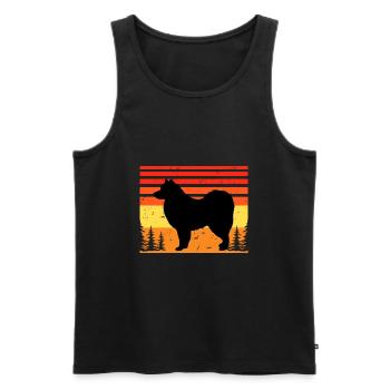 Finlandais Lapphund Dog Lover Silhouette Retro Sunset - Débardeur bio Premium Homme - noir - Devant - Michal (187cm)