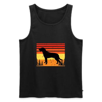 Estonian Hound Dog Lover Silhouette Vintage Sunset - Men's Premium Organic Tank Top - black - Front - Michal (187cm)