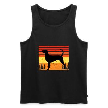 Dunker Dog Lover Silhouette Vintage Sunset - Débardeur bio Premium Homme - noir - Devant - Michal (187cm)