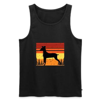 Japanese Terrier Dog Lover Silhouette Retro Sunset - Débardeur bio Premium Homme - noir - Devant - Michal (187cm)