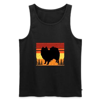 Indian Spitz Hundeliebhaber Silhouette Vintage Sonnenuntergang - Männer Premium Bio Tank Top - Schwarz - Vorne - Michal (187cm)