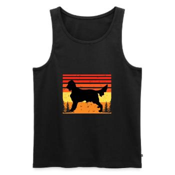 Irish Setter Hundeliebhaber Silhouette Vintage Sonnenuntergang - Männer Premium Bio Tank Top - Schwarz - Vorne - AI Model Male 178 light (178cm)