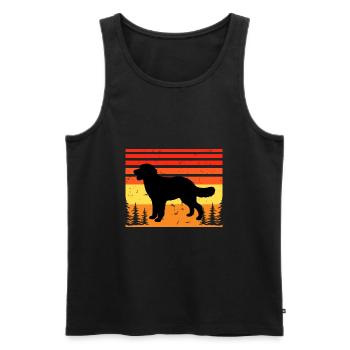 Hovawart Dog Lover Silhouette Vintage Sunset - Débardeur bio Premium Homme - noir - Devant - Michal (187cm)