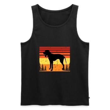 Griffon Bleu De Gascogne Chien Silhouette Rétro Soleil - Débardeur bio Premium Homme - noir - Devant - AI Model Male 178 light (178cm)