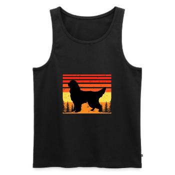 Gordon Setter Hundeliebhaber Silhouette Vintage Sonnenuntergang - Männer Premium Bio Tank Top - Schwarz - Vorne - Michal (187cm)