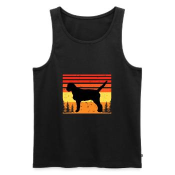 Griffon Fauve De Bretagne Dog Silhouette Retro - Men's Premium Organic Tank Top - black - Front - AI Model Male 178 light (178cm)