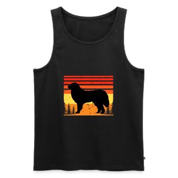 Great Pyrénées Dog Lover Silhouette Vintage Sunset - Débardeur bio Premium Homme - noir - Devant - Michal (187cm)