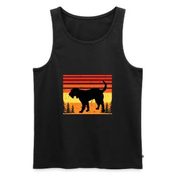 Griffon Nivernais Chien Amour Silhouette Rétro Coucher de Soleil - Débardeur bio Premium Homme - noir - Devant - Michal (187cm)