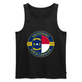 Greensboro North Carolina Flagge USA Reise Souvenir - Männer Premium Bio Tank Top - Schwarz - Vorne - Michal (187cm)