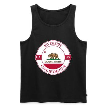 Riverside Kalifornien Flagge USA Souvenir Abzeichen - Männer Premium Bio Tank Top - Schwarz - Vorne - Michal (187cm)