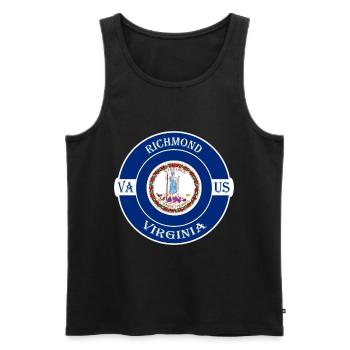Richmond Virginia Flagge USA Reise Souvenir Abzeichen - Männer Premium Bio Tank Top - Schwarz - Vorne - Michal (187cm)