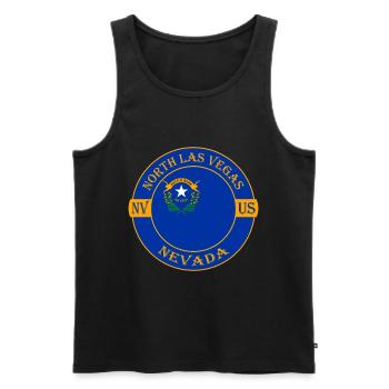 North Las Vegas Nevada Flag USA Souvenir Badge - Débardeur bio Premium Homme - noir - Devant - Michal (187cm)