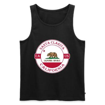 Santa Clarita California Flag USA Souvenir Logo - Men's Premium Organic Tank Top - black - Front - Michal (187cm)