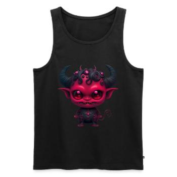 Petit Diable démoniaque - Débardeur bio Premium Homme - noir - Devant - AI Model Male 178 light (178cm)