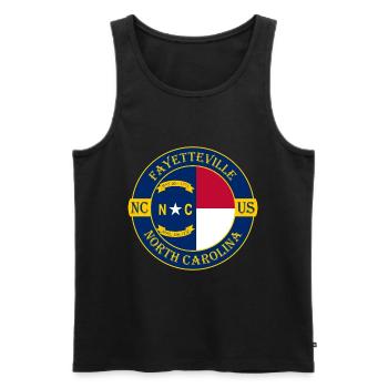 Fayetteville North Carolina Flag USA Souvenir - Débardeur bio Premium Homme - noir - Devant - Michal (187cm)