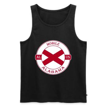 bile Alabama Flag USA Travel Souvenir Badge - Men's Premium Organic Tank Top - black - Front - Michal (187cm)