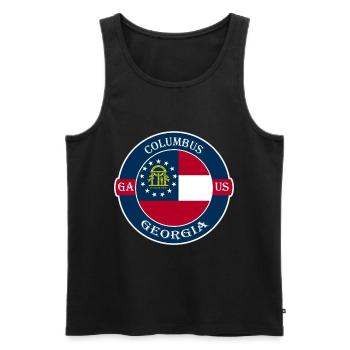Columbus Georgia Flag USA Travel Souvenir Badge - Débardeur bio Premium Homme - noir - Devant - Michal (187cm)