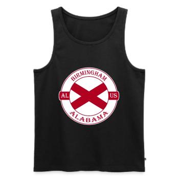 Birmingham Alabama Flag USA Travel Souvenir Badge - Débardeur bio Premium Homme - noir - Devant - Michal (187cm)