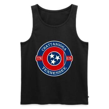 Chattanooga Tennessee Flag USA Souvenir Badge - Débardeur bio Premium Homme - noir - Devant - Michal (187cm)