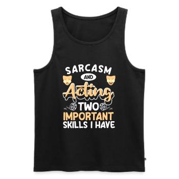 actor theatre fan comedy opera - Men's Premium Organic Tank Top - black - Front - AI Model Male 178 light (178cm)