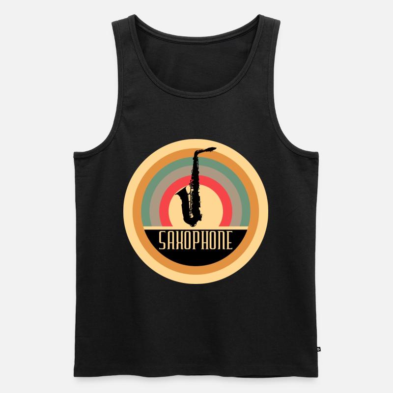 Saxophon Zubehör Geschenkidee - Männer Premium Bio Tank Top - Schwarz