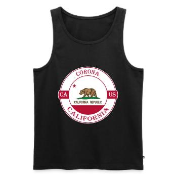 Corona California Flag USA Travel Souvenir Badge - Débardeur bio Premium Homme - noir - Devant - Michal (187cm)