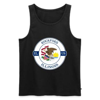 Rockford Illinois Flagge USA Reise Souvenir Abzeichen - Männer Premium Bio Tank Top - Schwarz - Vorne - Michal (187cm)