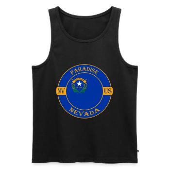 Paradies Nevada Flagge USA Reise Souvenir Abzeichen - Männer Premium Bio Tank Top - Schwarz - Vorne - AI Model Male 178 light (178cm)