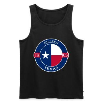 Killeen Texas Flag USA Travel Souvenir Badge - Débardeur bio Premium Homme - noir - Devant - Michal (187cm)