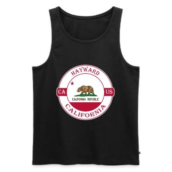 Hayward California Flag USA Travel Souvenir Badge - Débardeur bio Premium Homme - noir - Devant - Michal (187cm)
