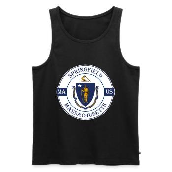 Springfield Massachusetts Flagge USA Reisesouvenir - Männer Premium Bio Tank Top - Schwarz - Vorne - AI Model Male 178 light (178cm)