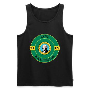 Kent Washington Flag USA Travel Souvenir Badge - Men's Premium Organic Tank Top - black - Front - AI Model Male 178 light (178cm)