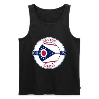 Dayton Ohio Flag USA Travel Souvenir Badge - Men's Premium Organic Tank Top - black - Front - Michal (187cm)