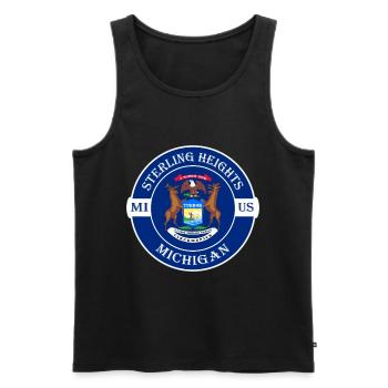 Sterling Heights Michigan Flagge USA Reisesouvenir - Männer Premium Bio Tank Top - Schwarz - Vorne - Michal (187cm)