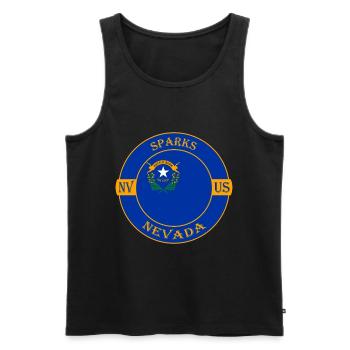 Sparks Nevada Flagge USA Reise Souvenir Abzeichen - Männer Premium Bio Tank Top - Schwarz - Vorne - AI Model Male 178 light (178cm)