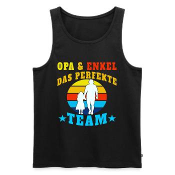 Enkel Opa Enkelkind Vintage papa - Männer Premium Bio Tank Top - Schwarz - Vorne - Michal (187cm)