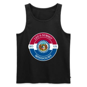 LeeS Summit Missouri Flagge USA Souvenir Abzeichen - Männer Premium Bio Tank Top - Schwarz - Vorne - Michal (187cm)