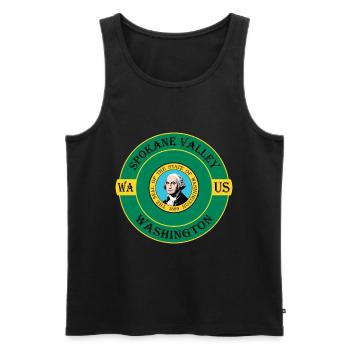 Spokane Valley Washington Flagge USA Reisesouvenir - Männer Premium Bio Tank Top - Schwarz - Vorne - AI Model Male 178 light (178cm)